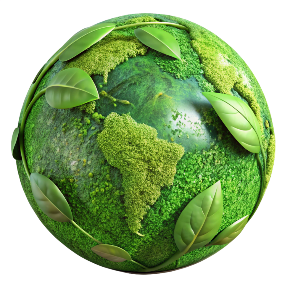 Eco friendly future with green energy world png