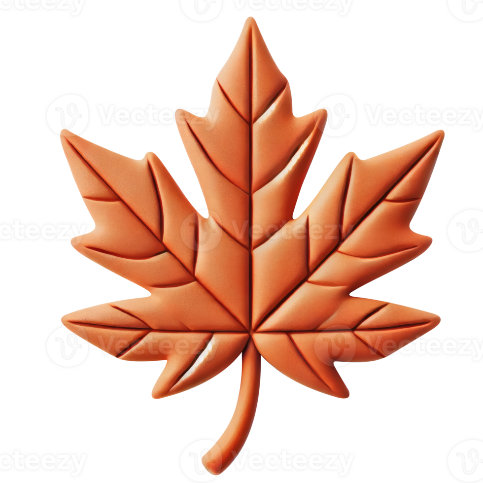 3D Autumn Maple Leaf Icon png