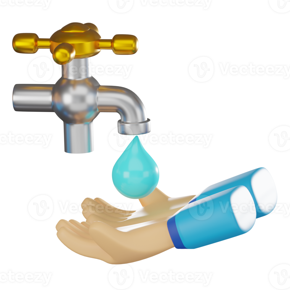 3D render, Washing Hands for Ramadan, Icon Illustration png