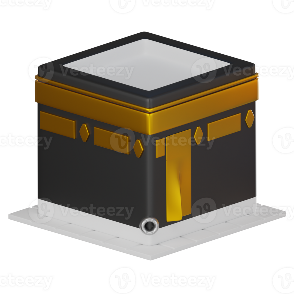 3D render, Kaaba for Islamic Pilgrimage and Spiritual Design, Icon Illustration png