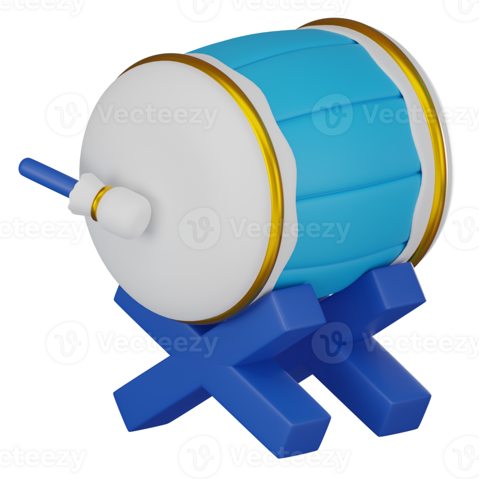 3D render, Beating Ramadan Drum for Muslim Celebration, Icon Illustration png