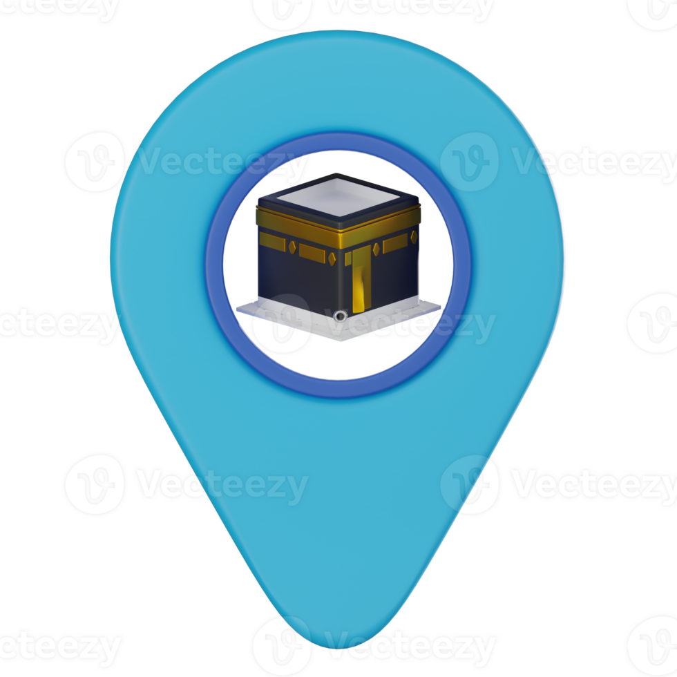 3D render, Kaaba Location for Islamic Pilgrimage and Spiritual Design, Icon Illustration png