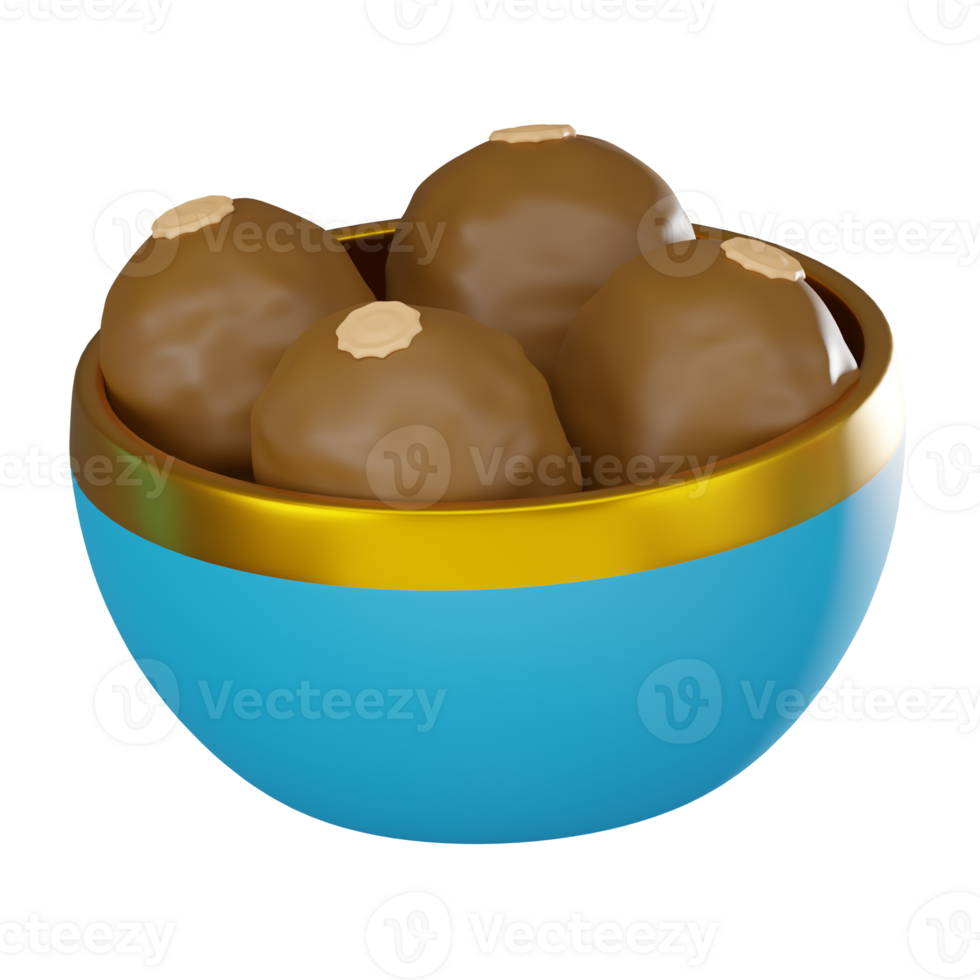 3D render, Dates Bowl for Traditional and Festive Use, Icon Illustration png