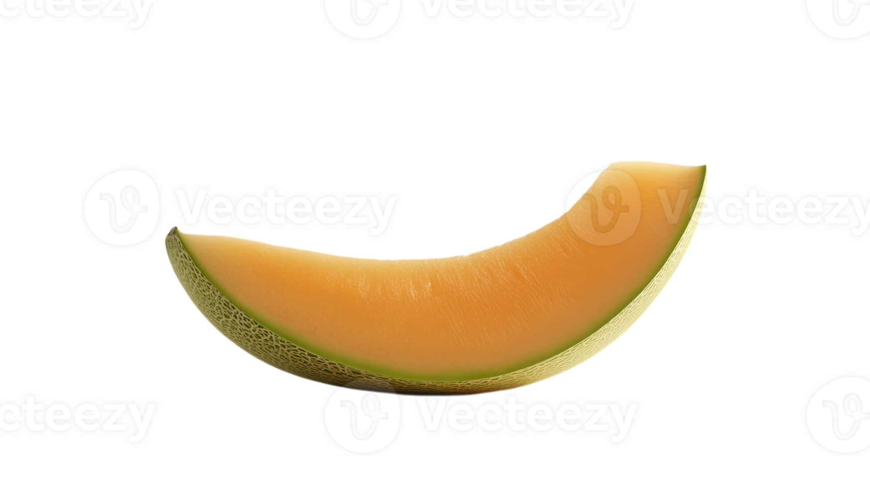 A Fresh Slice of Cantaloupe Melon on an Isolated Background Perfect for Summer Fruit Recipes and Healthy Eating Promotions. png