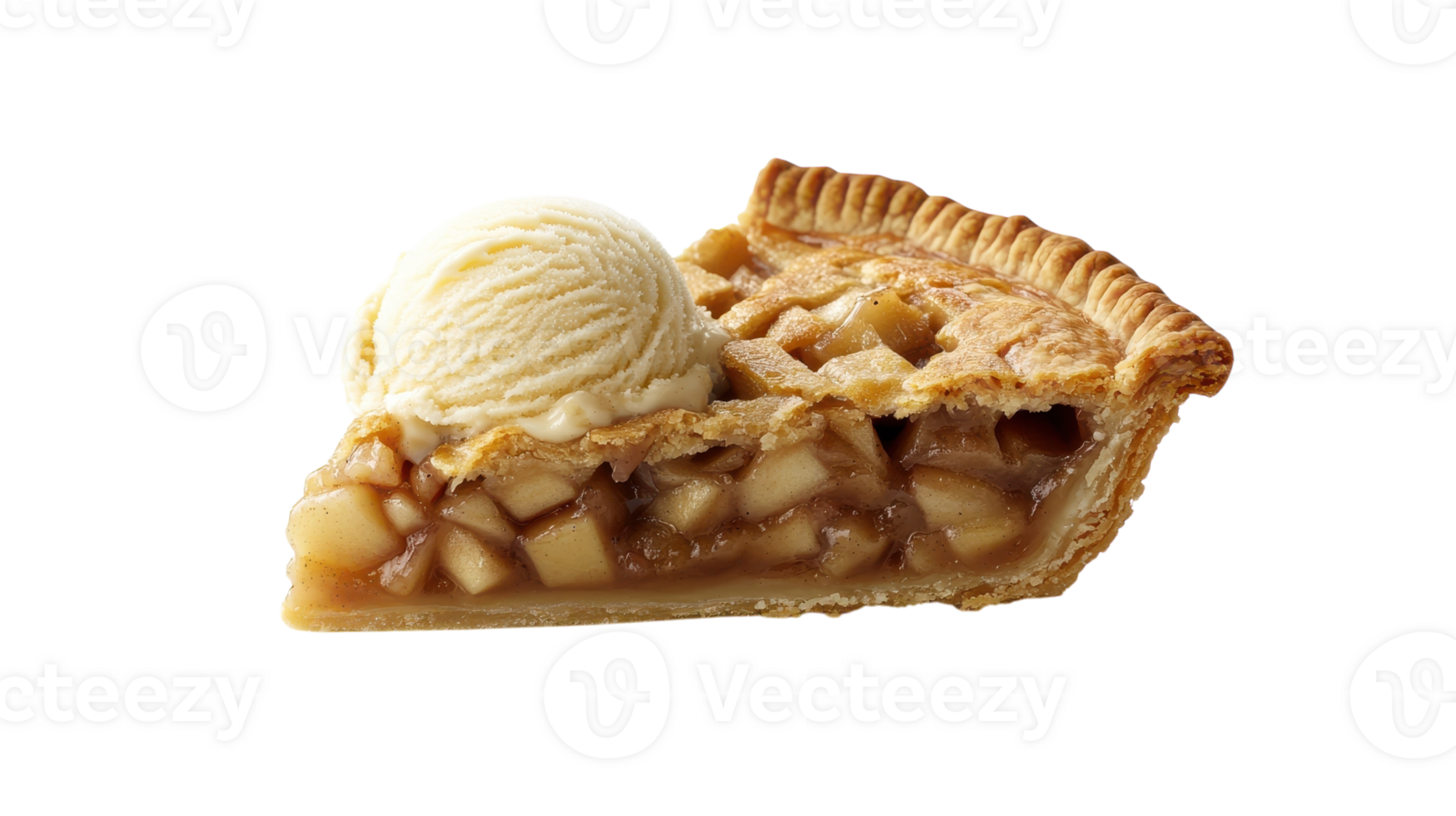 Deliciously Homemade Apple Pie Slice with Creamy Vanilla Ice Cream for Dessert Lovers and Baking Enthusiasts. png