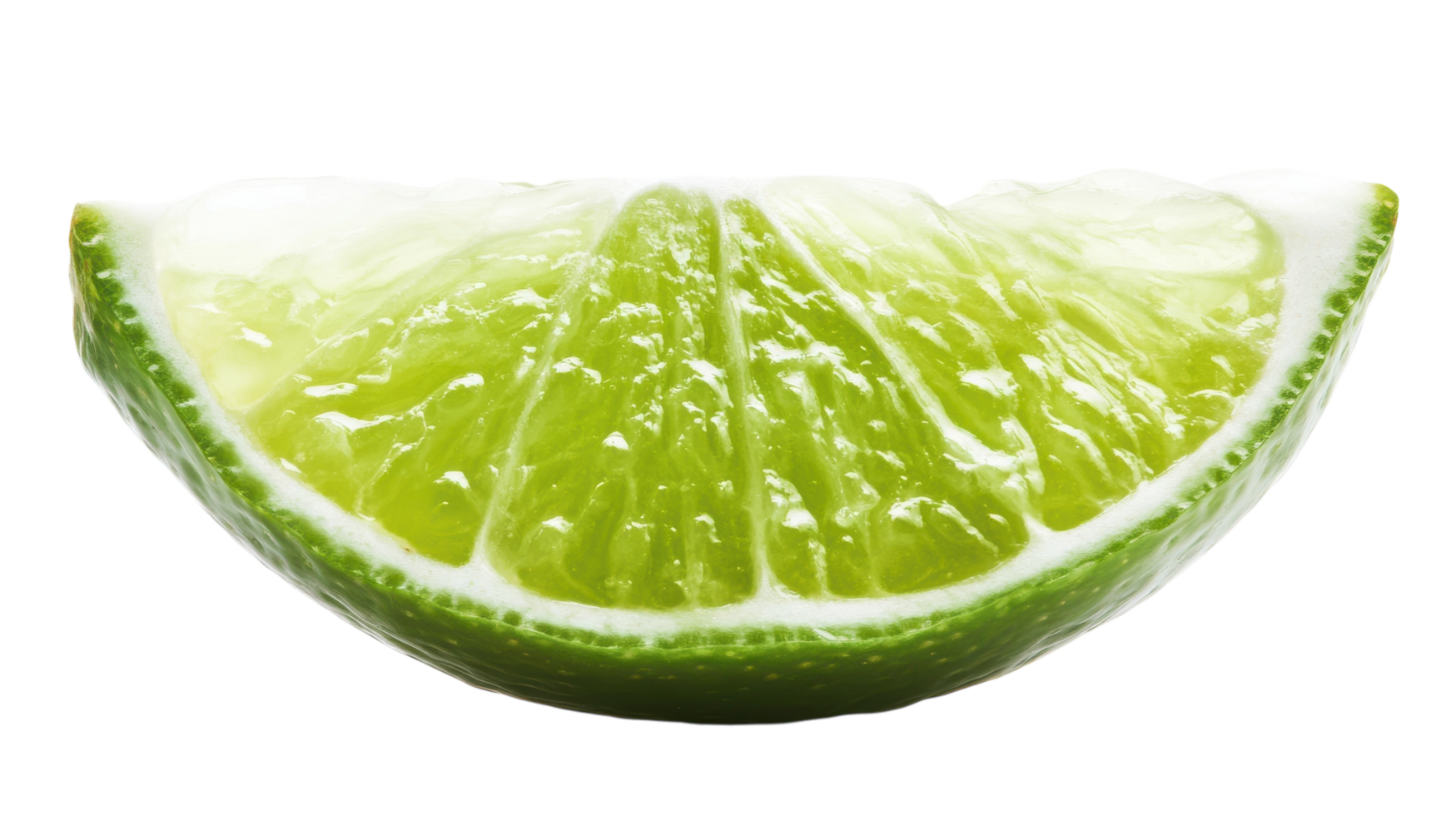 A Bright and Fresh Green Lime Wedge Ideal for Culinary Presentations and Refreshing Beverage Garnishes. png