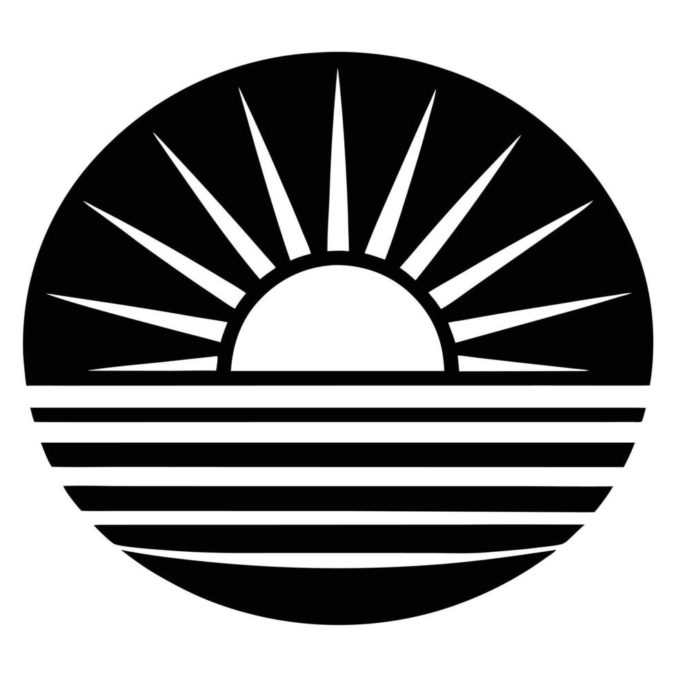 Sunrise over the ocean illustration vector