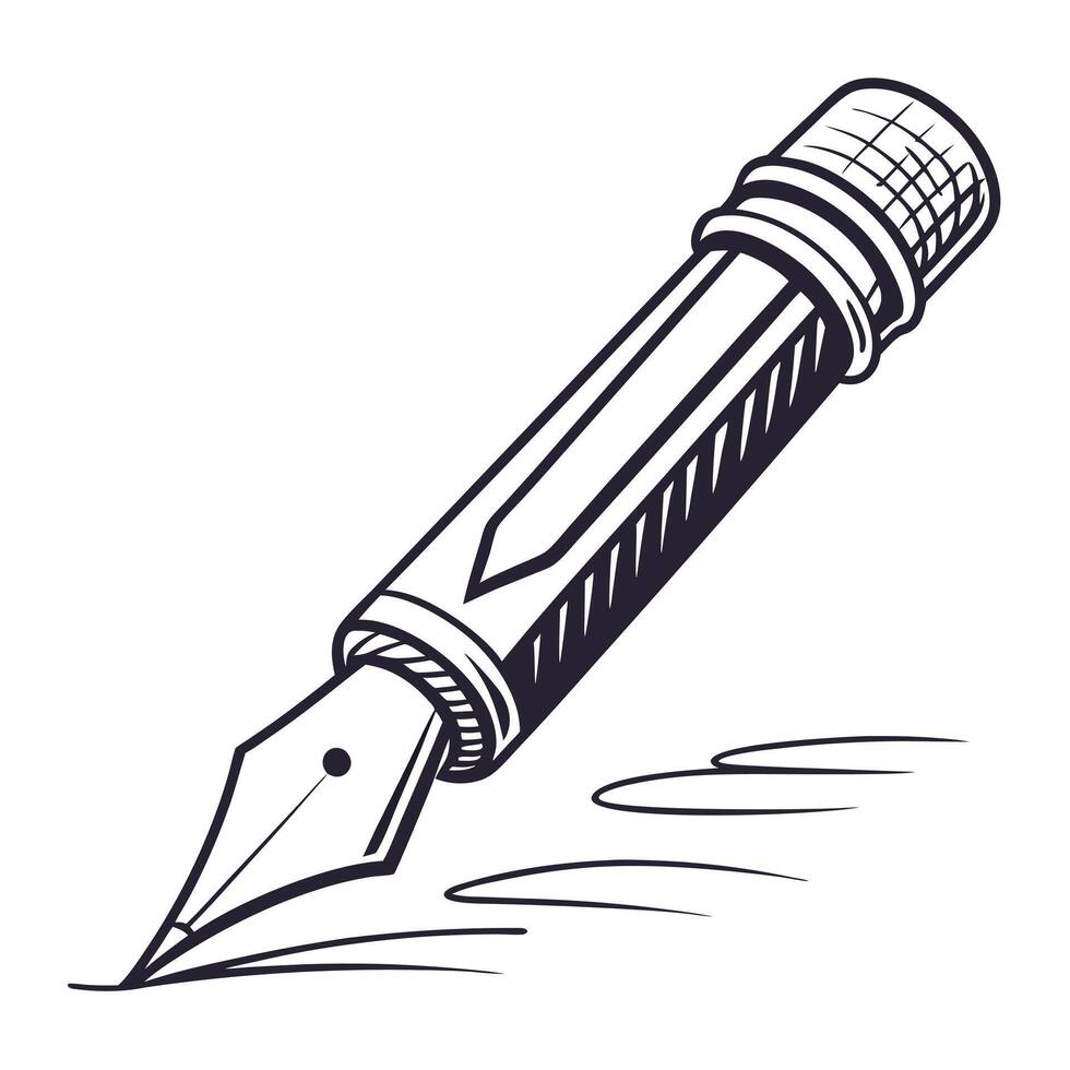 Pen and ink drawing illustration vector