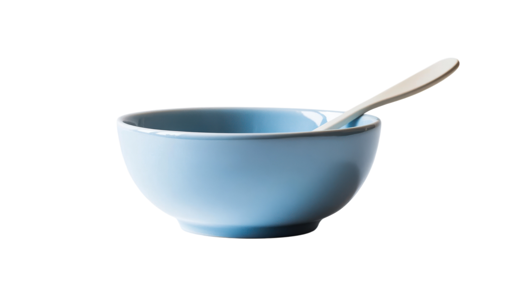 A Delicately Crafted Blue Ceramic Soup Bowl with a Matching Spoon Perfect for Serving Warm Soups and Stews in a Cozy Dining Setting. png