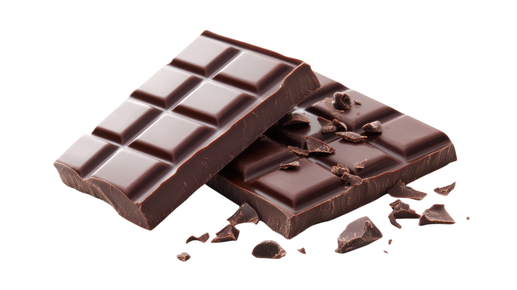 Delicious Dark Chocolate Bar with a Bitten Corner Perfect for Indulgent Treats and Dessert Presentations. png