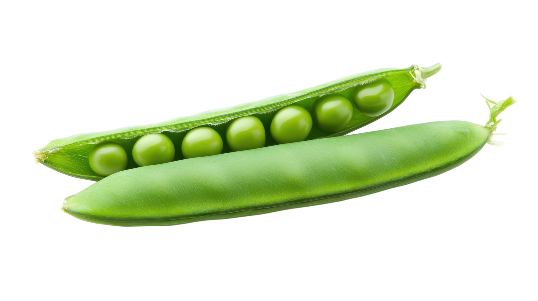 Fresh Green Pea Pod with Plump Peas Inside, Ideal for Healthy Recipes and Culinary Uses. png