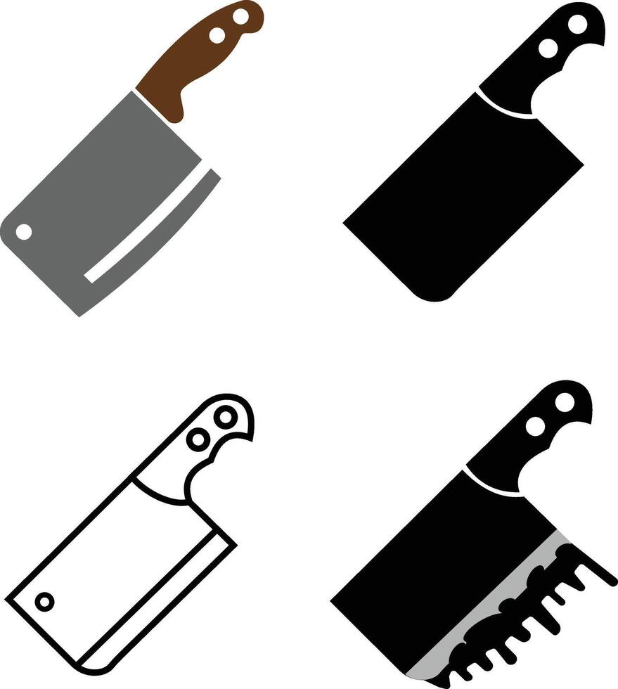 knifes silhouette set with white background vector