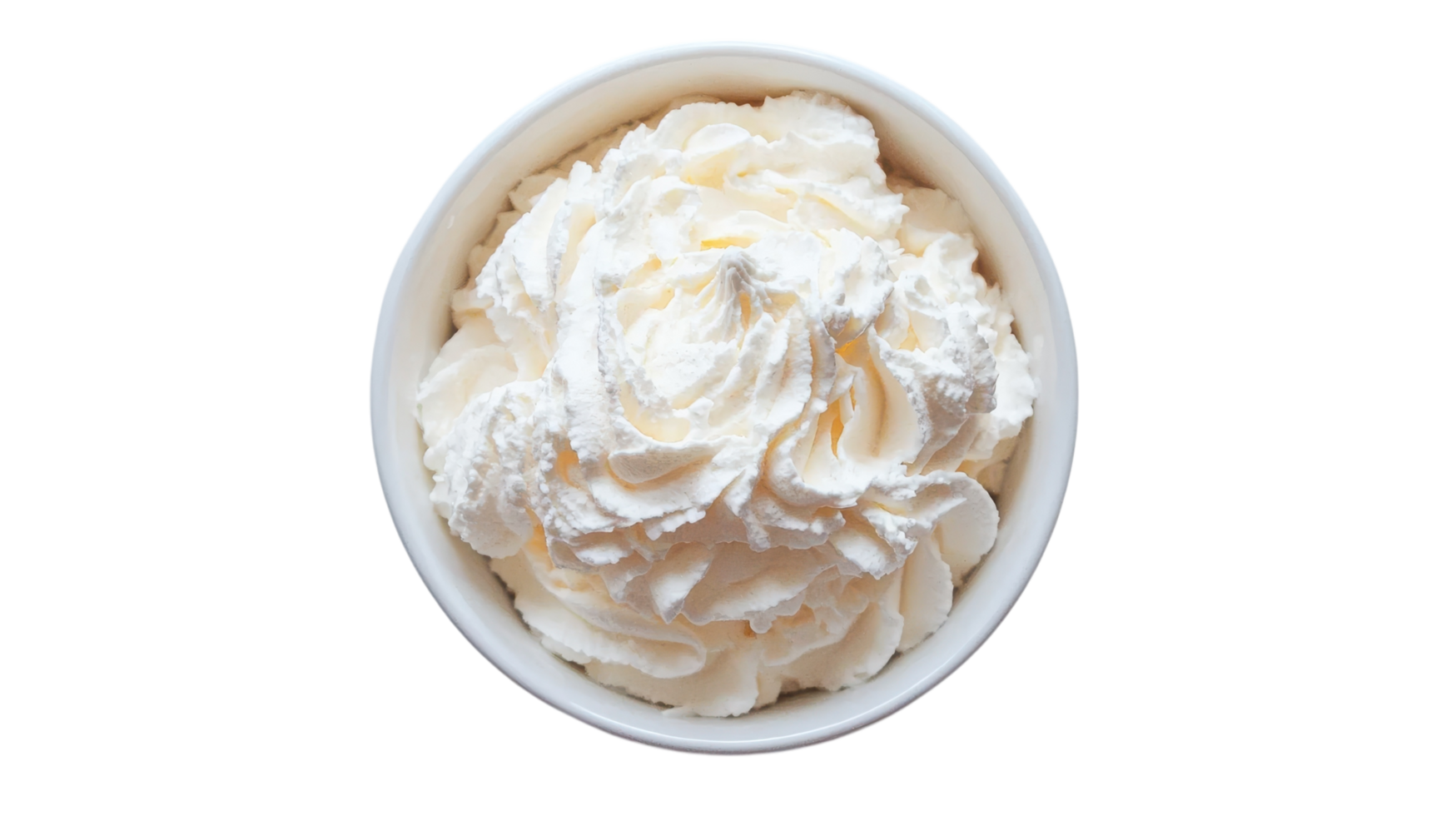 A Deliciously Fluffy Bowl of Whipped Cream Ideal for Desserts, Toppings, and Food Styling Photography. png