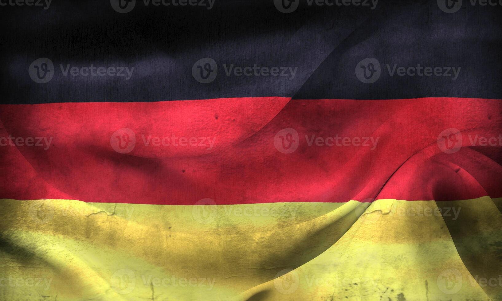 Vintage look Germany flag - realistic waving fabric flag photo