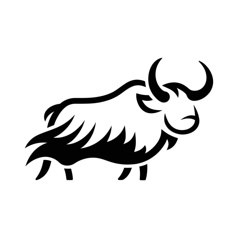Stylized Yak Silhouette, Perfect for Logos or Branding vector