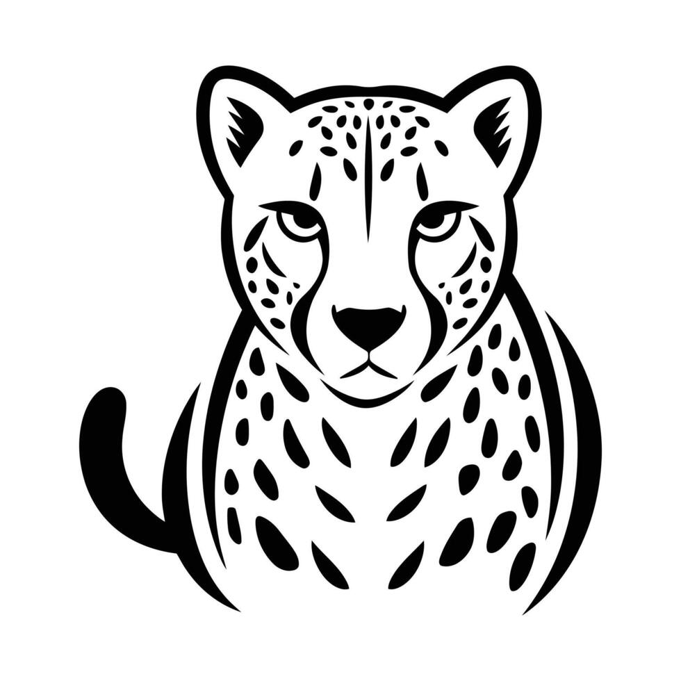 Majestic Cheetah Silhouette Design vector