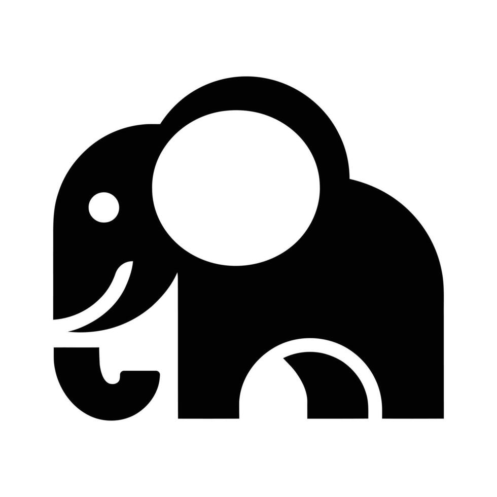 Modern black and white elephant logo design vector