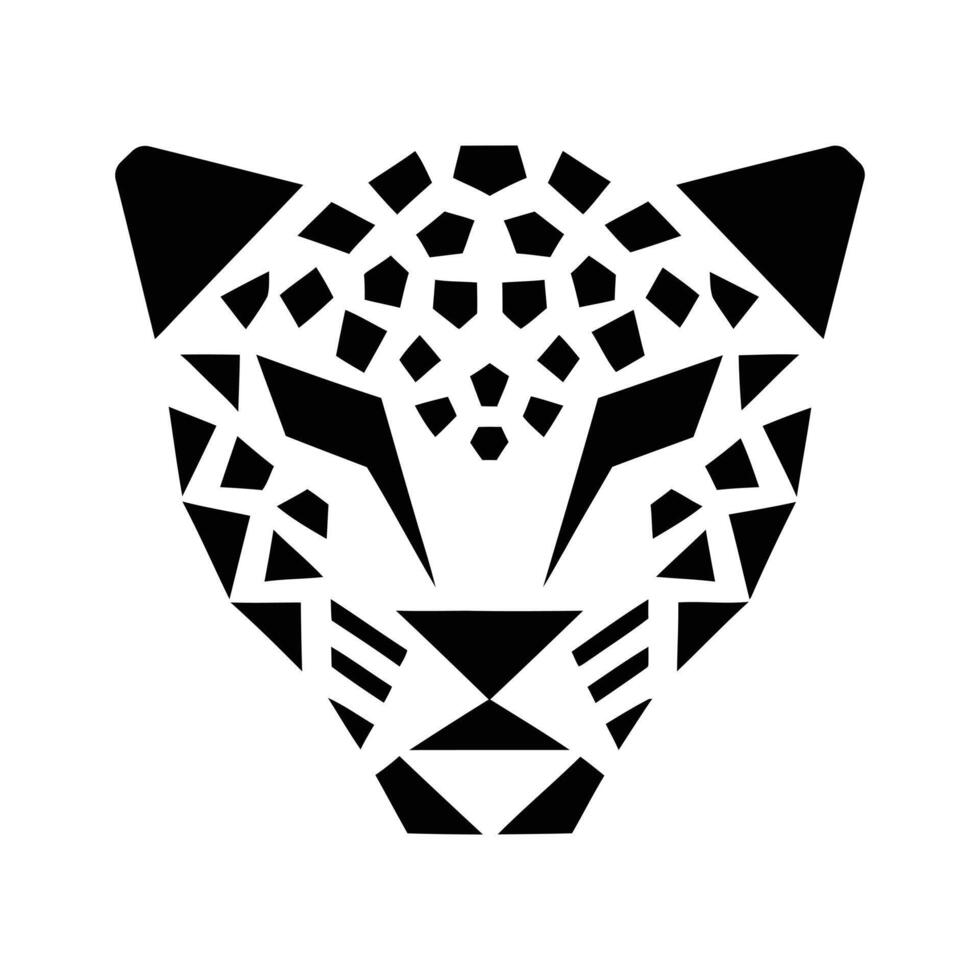 Geometric Leopard Head Logo Design vector
