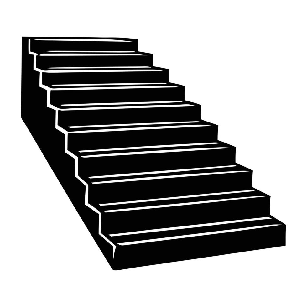 a black and white illustration of stairs. vector