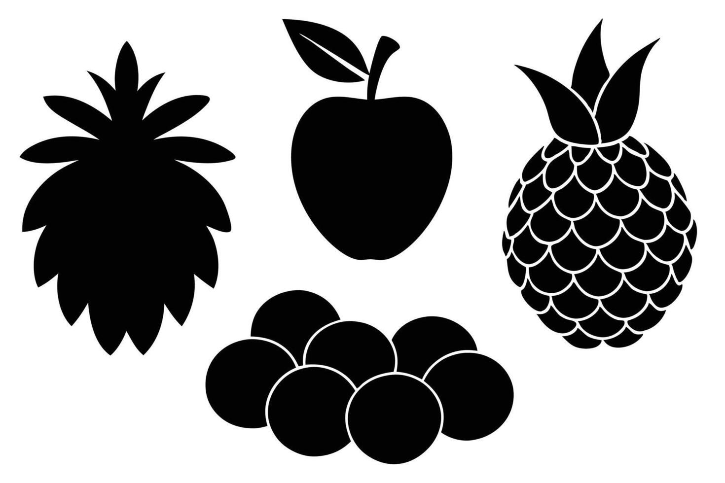 Bundle of Fruit Icons and Symbols vector