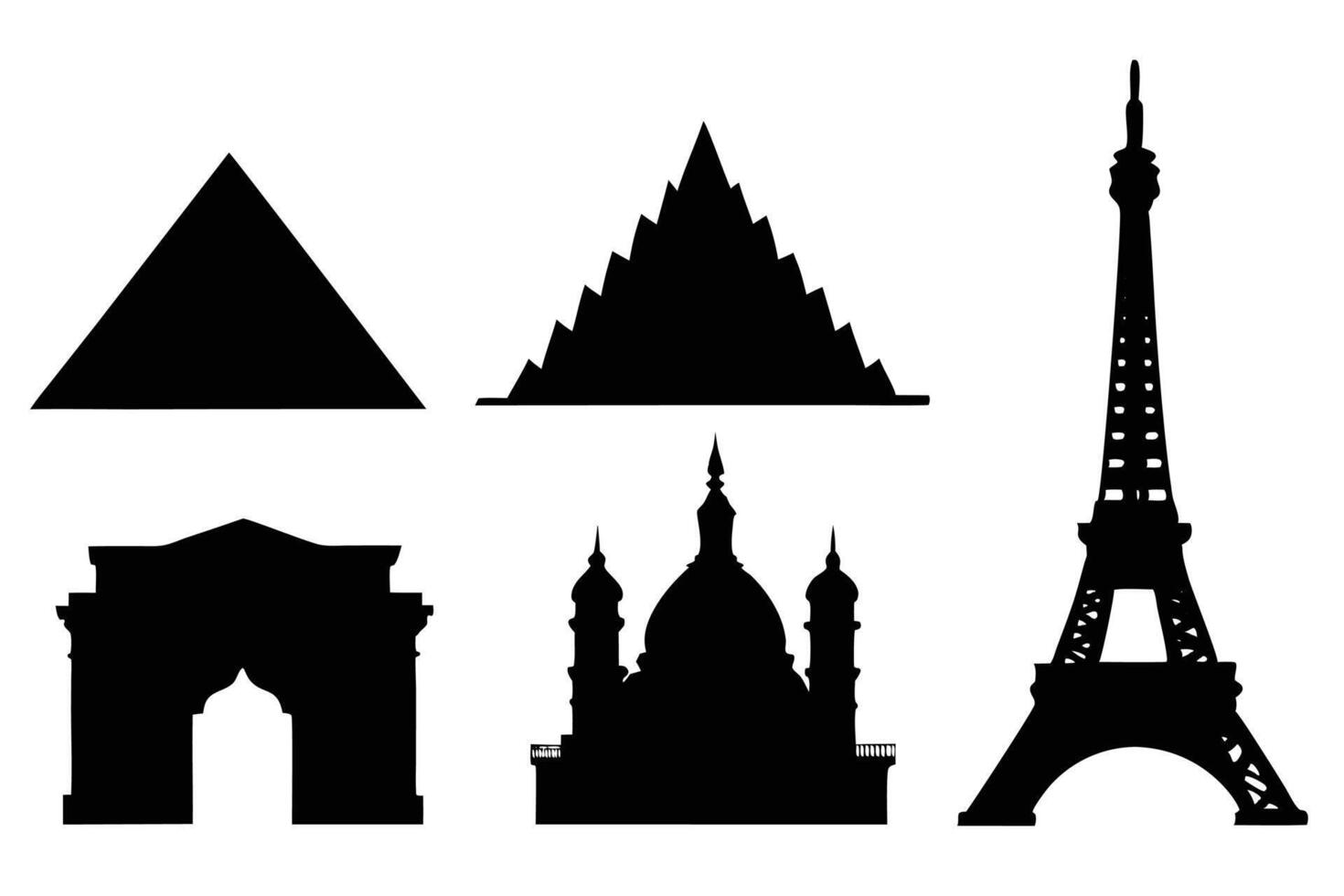Icon Set of Global Travel Landmarks vector