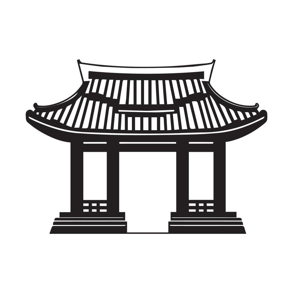 Korean Style House Image Art, Icons, and Graphics vector