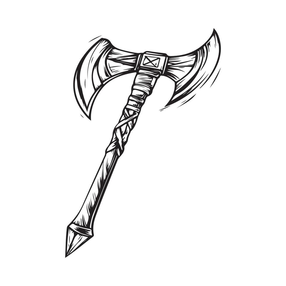 Tomahawk Axe image. Tomahawk Axe Stock Illustrations on white background. vector