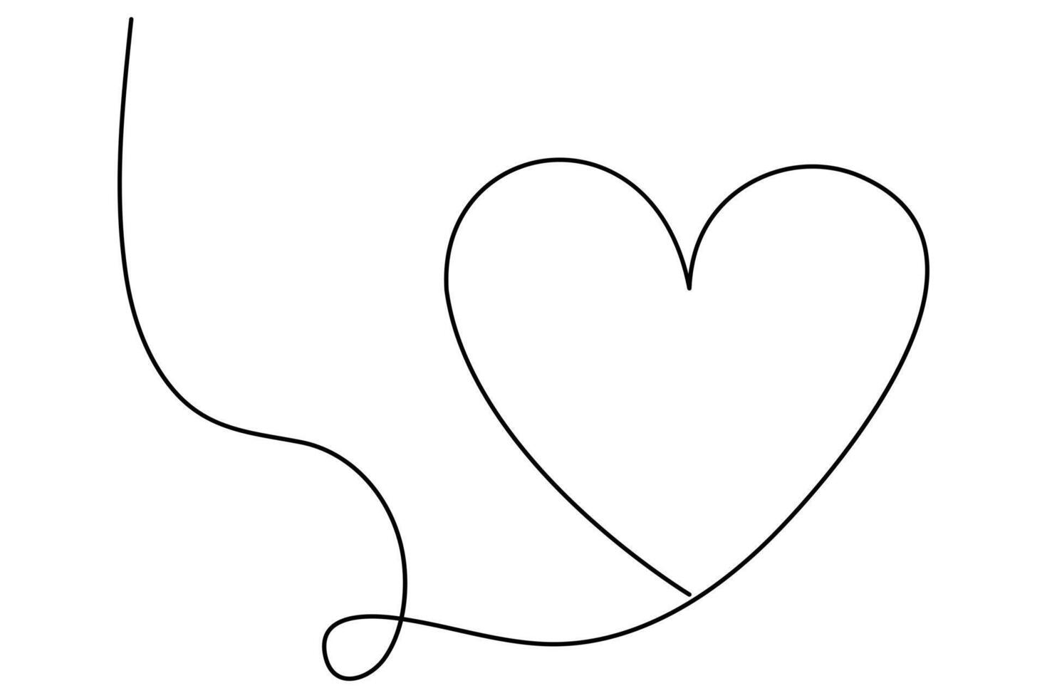 Continuous one line Heart single line outline illustration vector