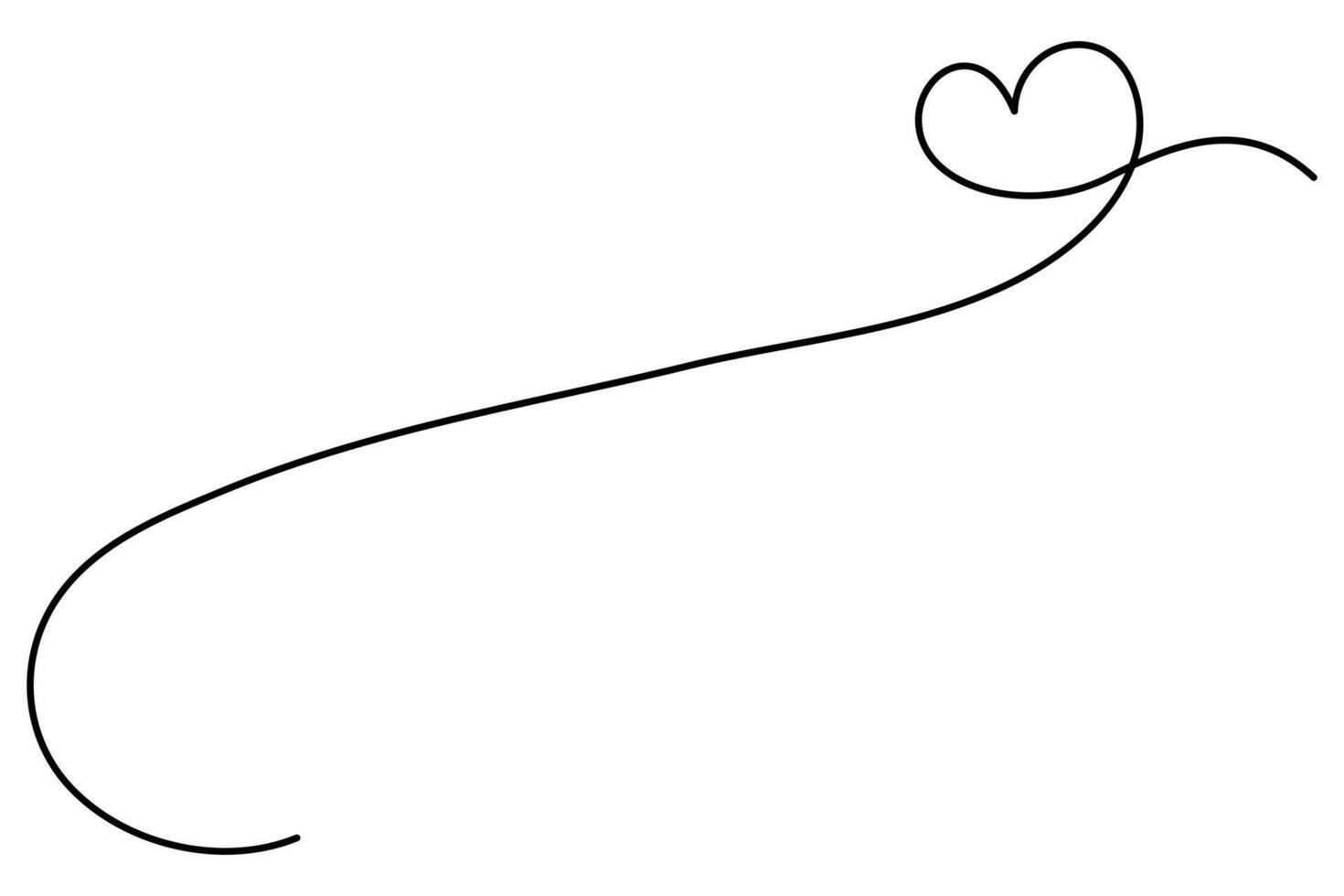 Continuous one line drawing Heart single line outline illustration vector