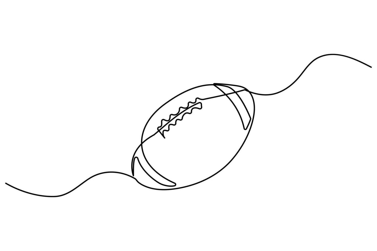 Minimalist continuous line football outline design vector