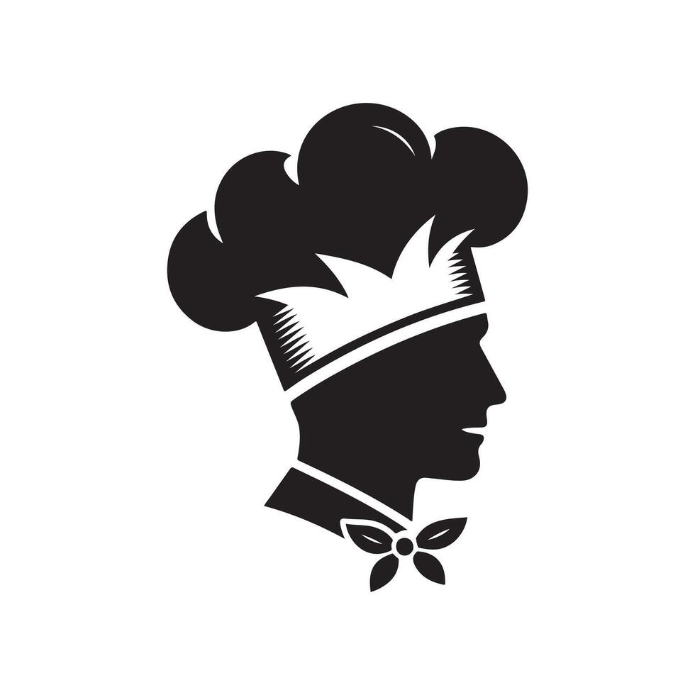 chef cook logo icon toque, chefs hat trend flat style vector