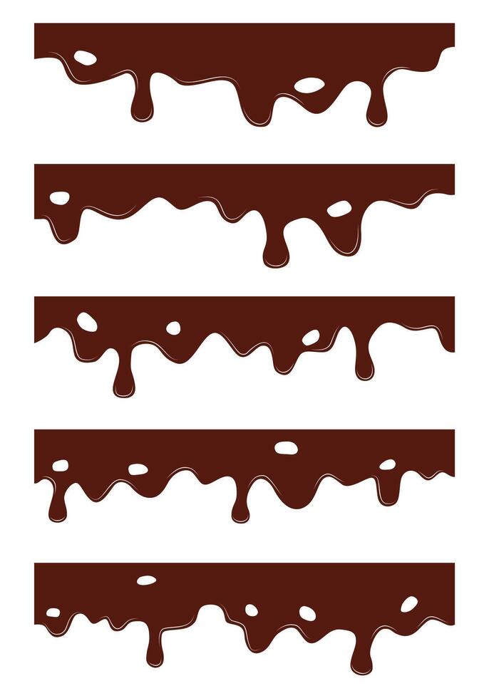 Seamless liquid chocolate borders vector