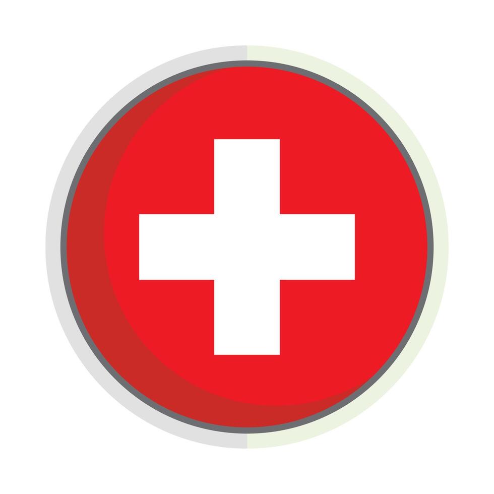 Swiss national flag shield round Badge vector