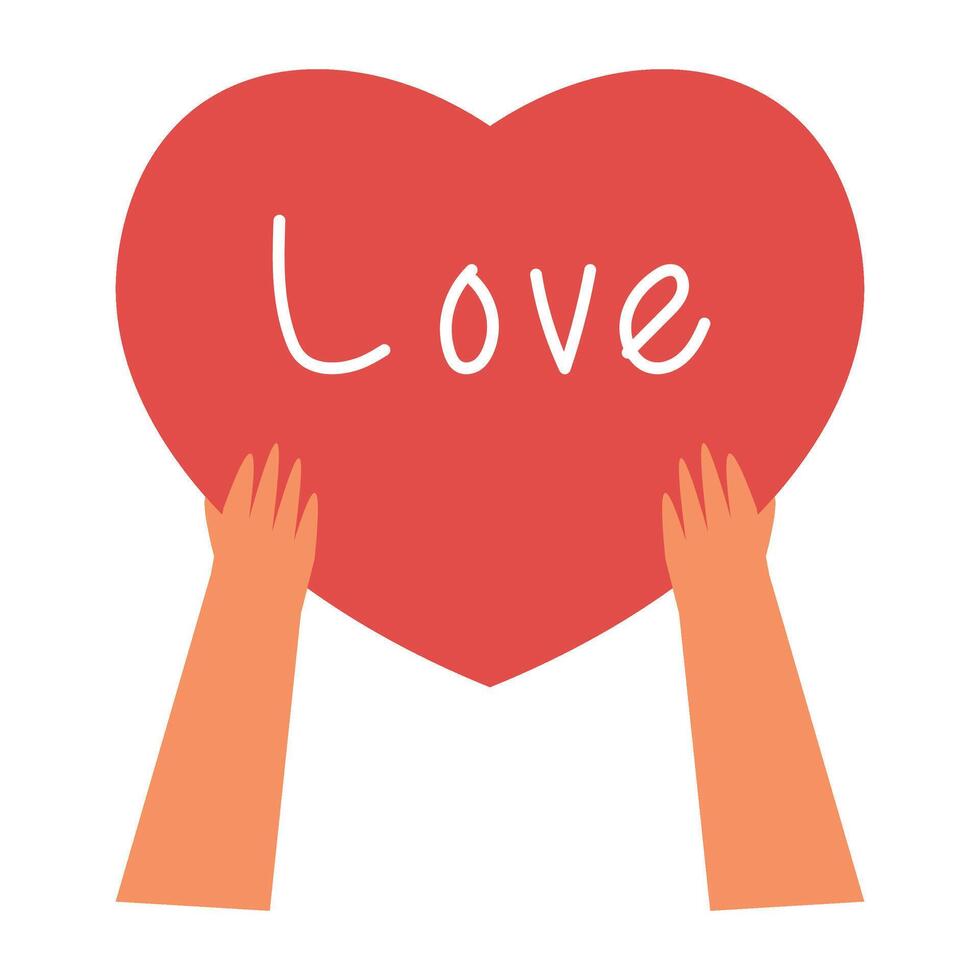 Hand holding Love symbol element valentine's day vector