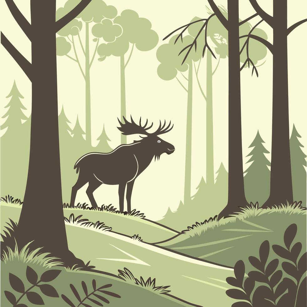 The illustration of moose animal vector