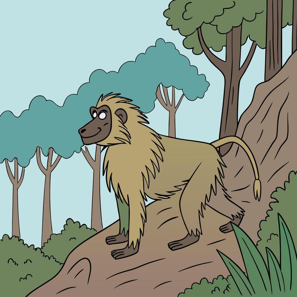 The illustration of baboon animal vector