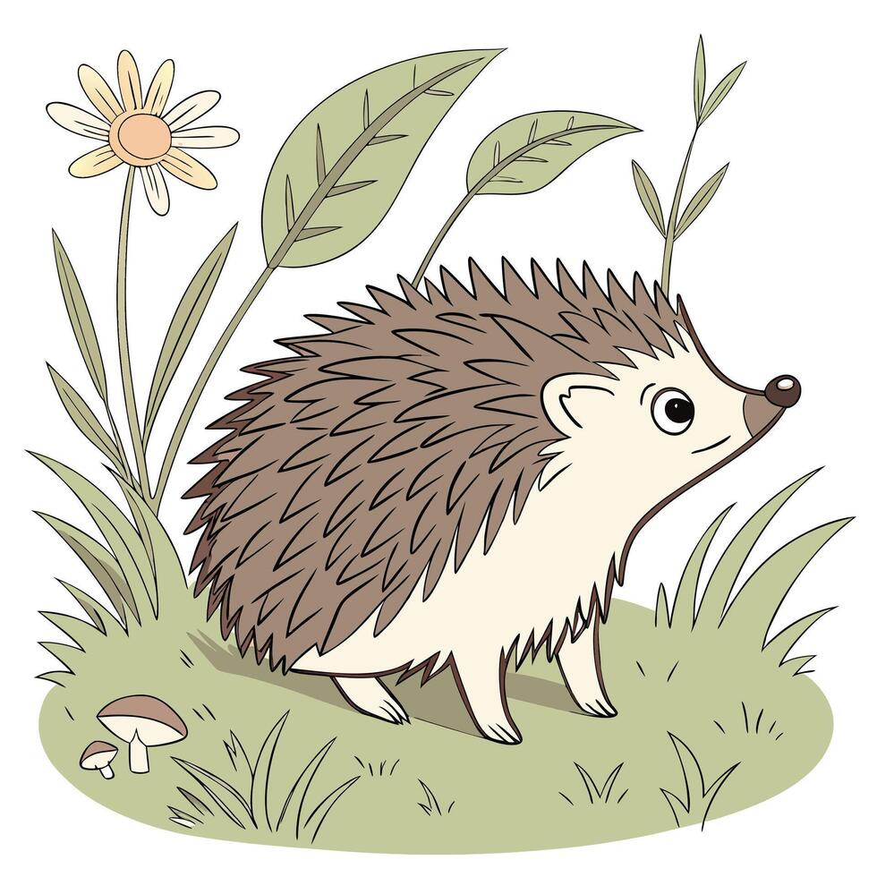 The illustration of hedgehog animal vector