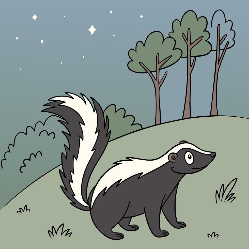 The illustration of skunk animal vector