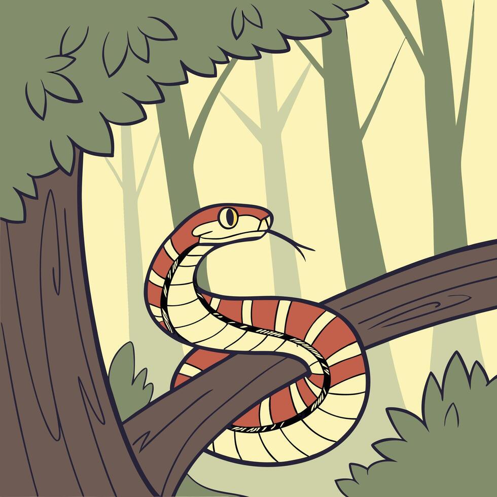 The illustration of snake animal vector