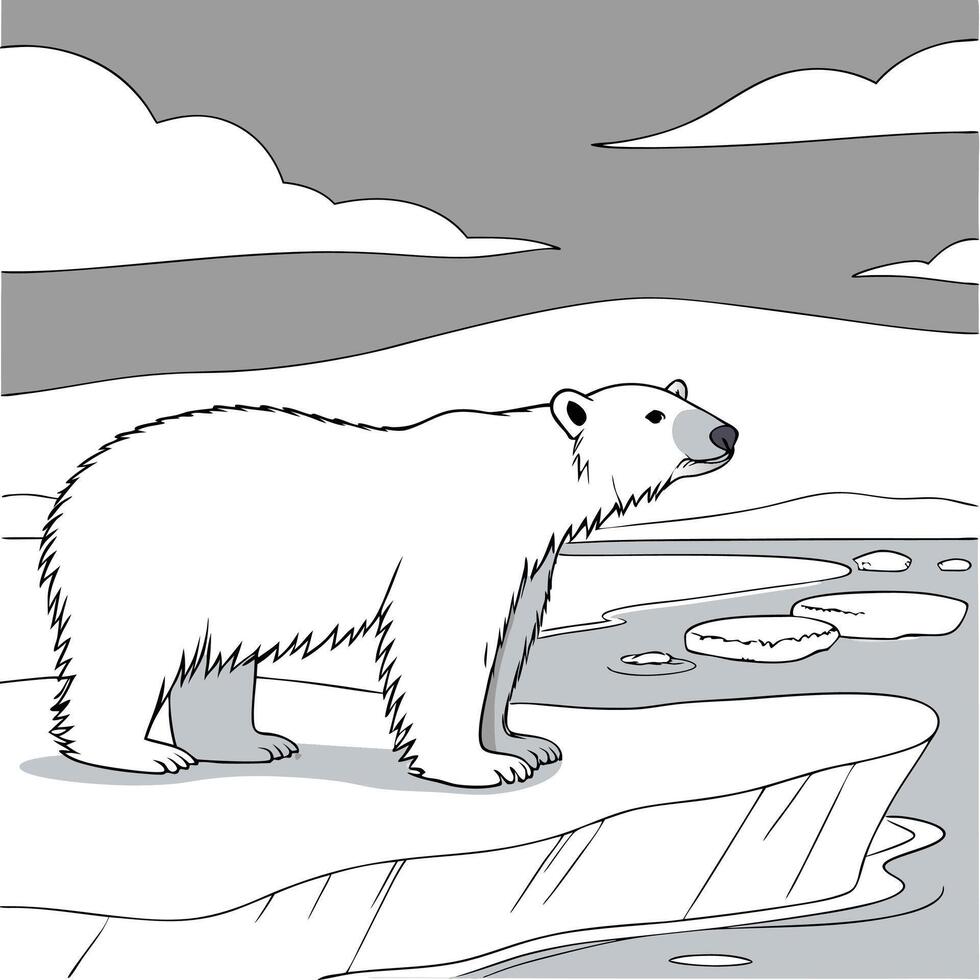 The illustration of polar bear animal vector