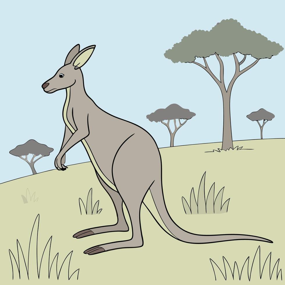 The illustration of kangaroo animal vector