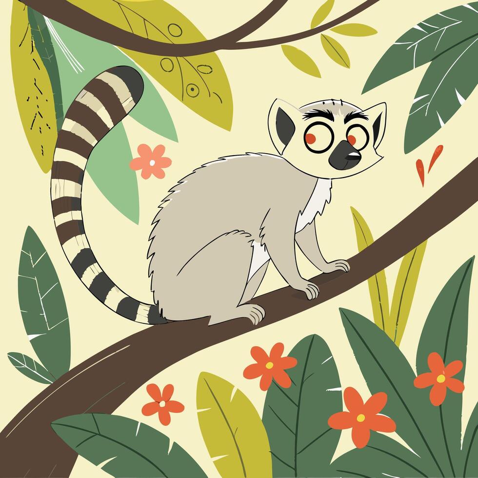 The illustration of lemur animal vector