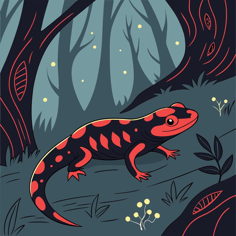 Illustration of salamander animal vector