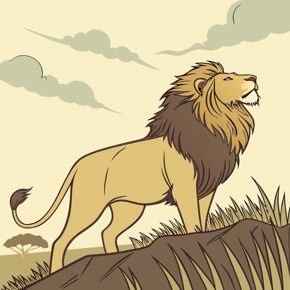 The illustration of lion animal vector