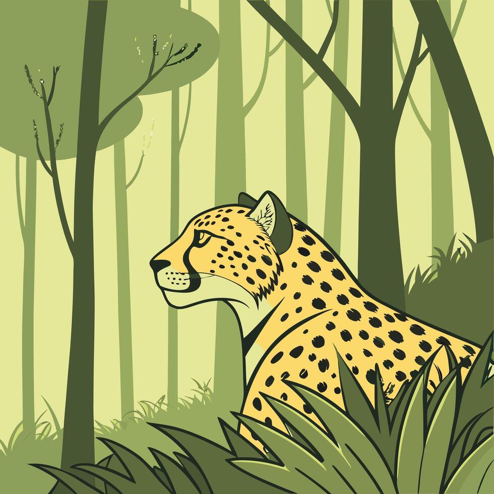 The illustration of leopard animal vector