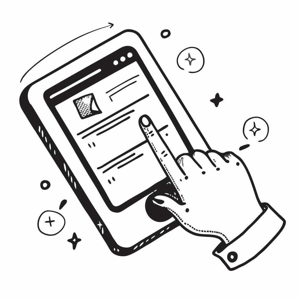 Human Finger Swiping on Investment App concept as A human finger swiping on an investment app displayed on a smartphone screen with space for additional content in Photo Stock Con Cleans vector