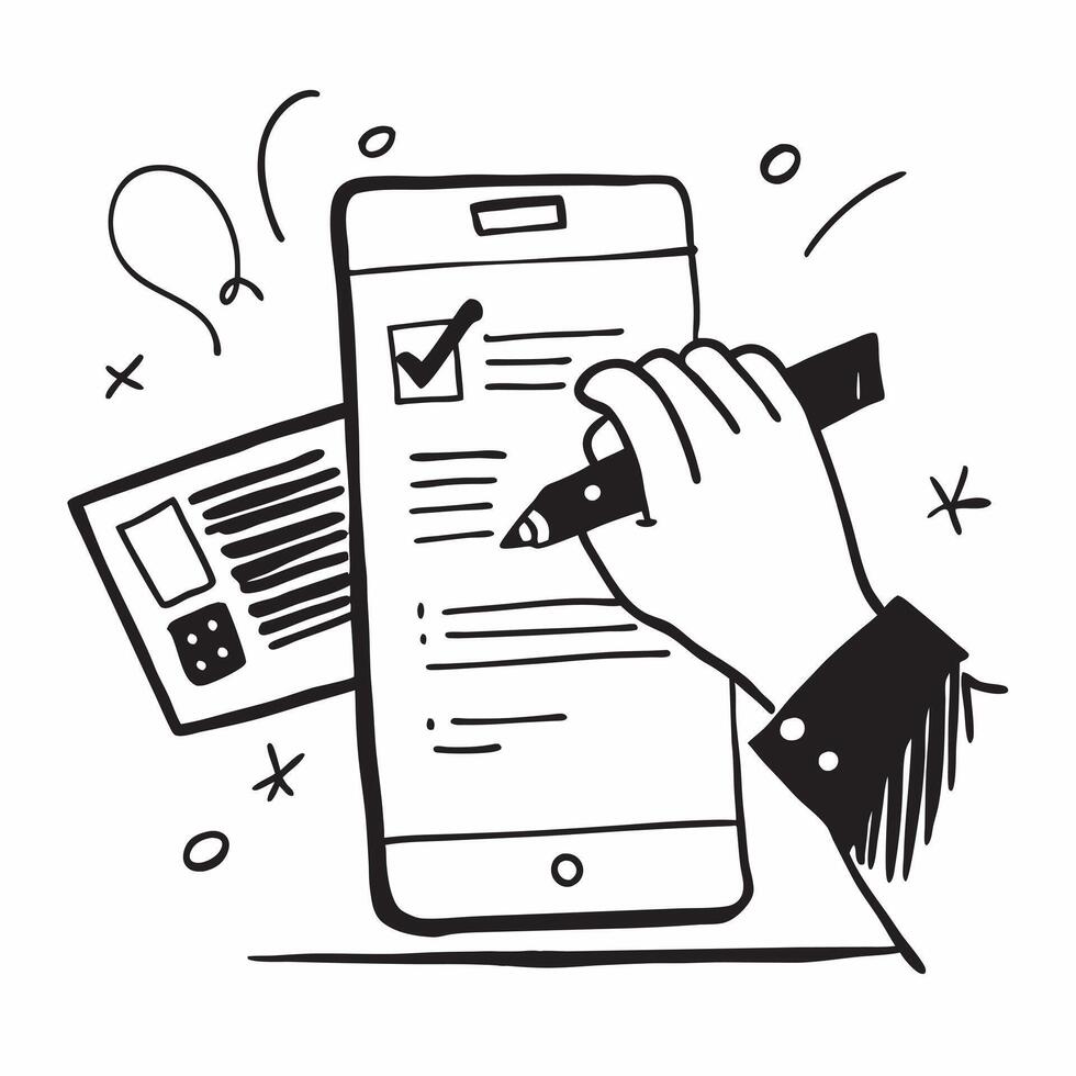 HR Manager with Resume and Phone concept as An HR manager reviewing a resume and using a phone set against a dreamy background offering ample space for text or graphics symbolizing Cleans vector