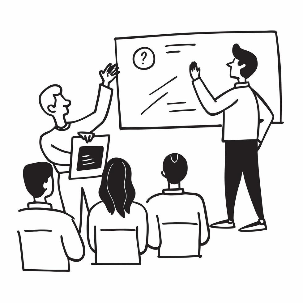HR director leading a hybrid diversity training session concept as An HR director leading a hybrid diversity training session with employees onsite and remote emphasizing inclusivi Cleans vector