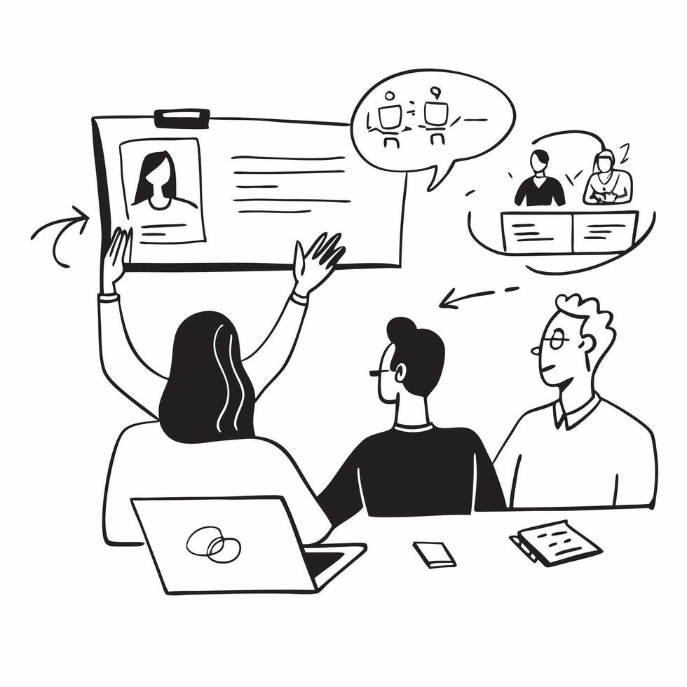 HR manager conducting a hybrid training session concept as An HR manager conducting a hybrid training session with employees in the training room and joining remotely highlighting Cleans vector
