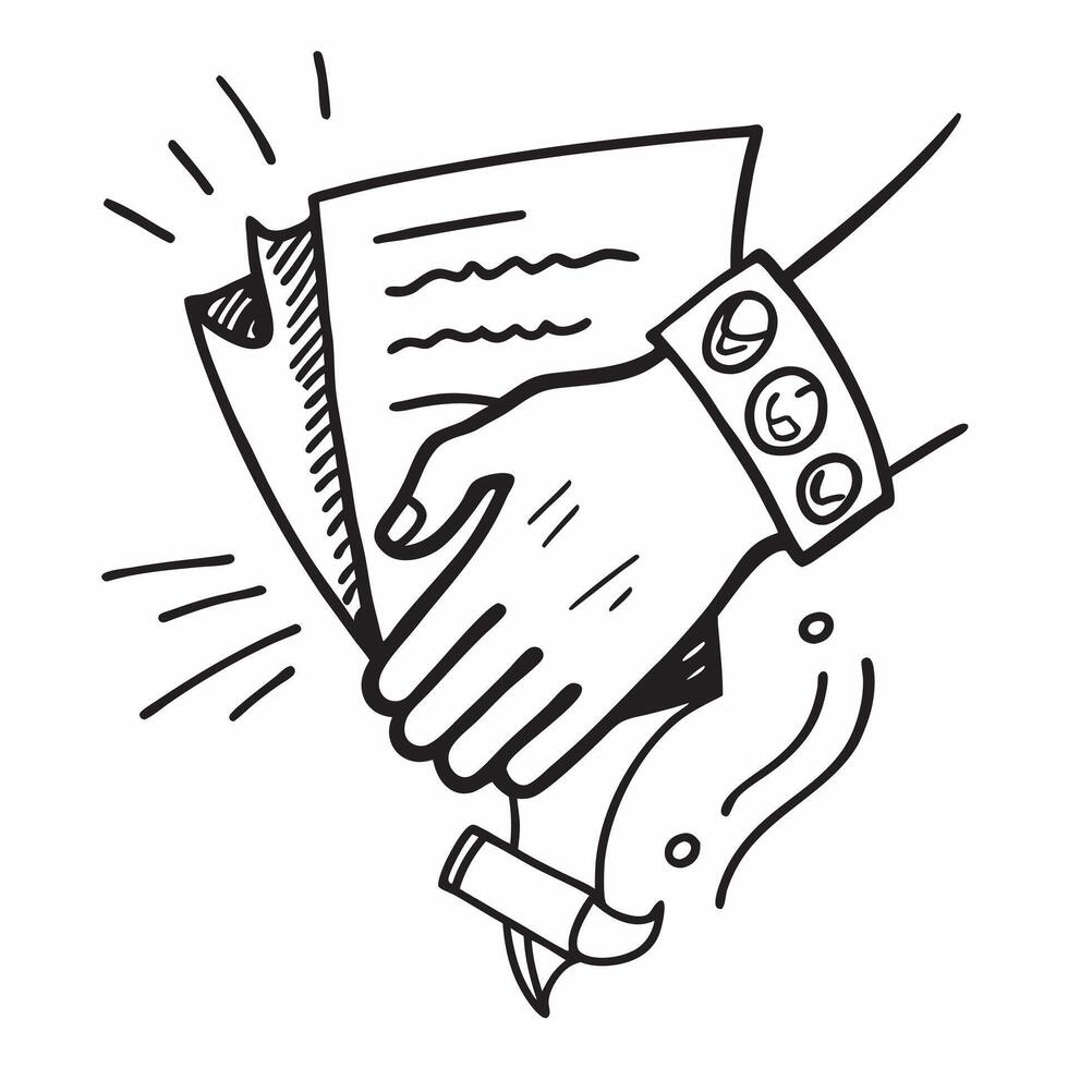 Handshake icon with copy space on a white background concept as A image of a handshake icon with generous copy space on a white background ideal for agreement and retirement Cleans vector